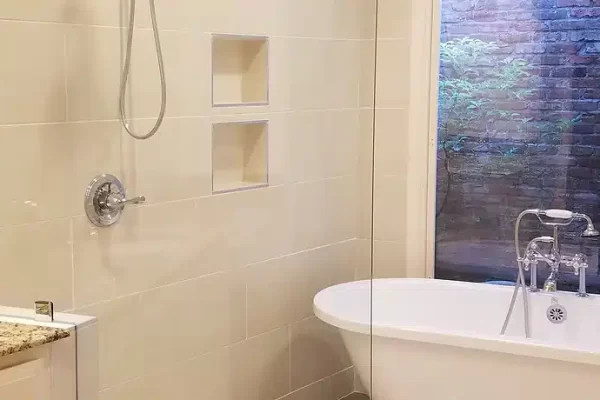 A Room With A Sink And A Bath Tub