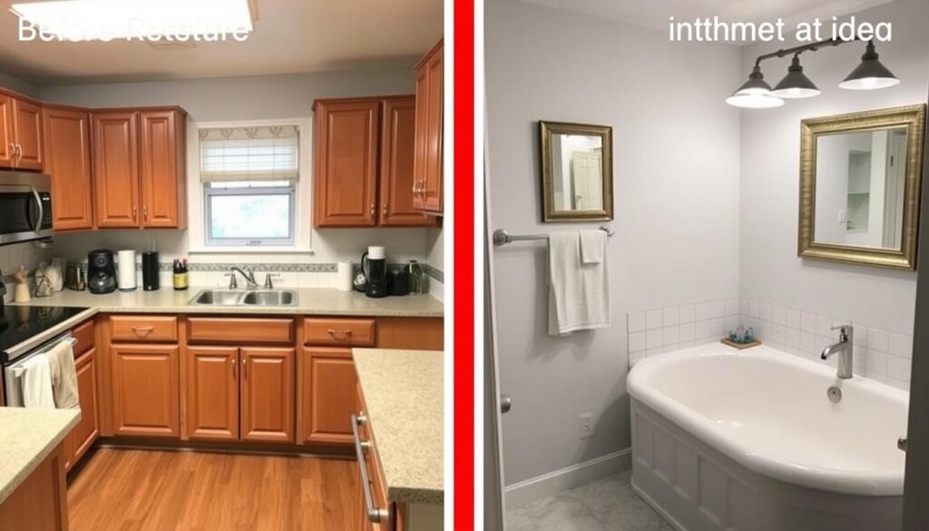 Cost-effective kitchen and bathroom remodeling ideas showing budget-friendly home kitchen and bathroom remodeling benefits Cost-effective kitchen and bathroom remodeling ideas showing budget-friendly home kitchen and bathroom remodeling benefits